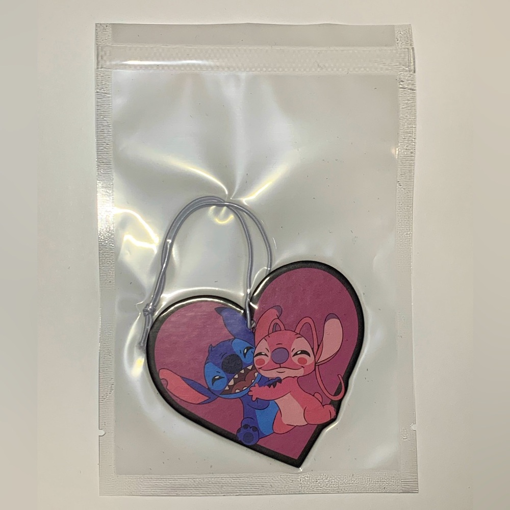Stitch and Angel Car Air Freshener Tag New